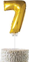 Cijferballon op stokje Cadebo - Taart ballon - 40cm - Cijfer 7 - Goud - Gratis Verzonden