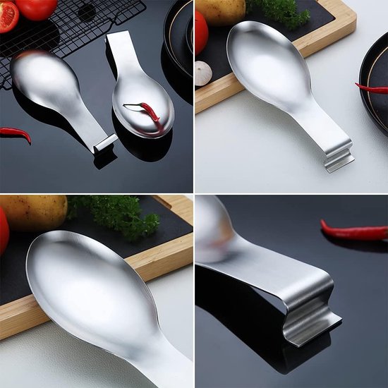 Repose Cuillère En Noir Mat, Porte Cuillère En Acier Inoxydable Pour  Cuisinière, Porte Stensiles De Cuisine