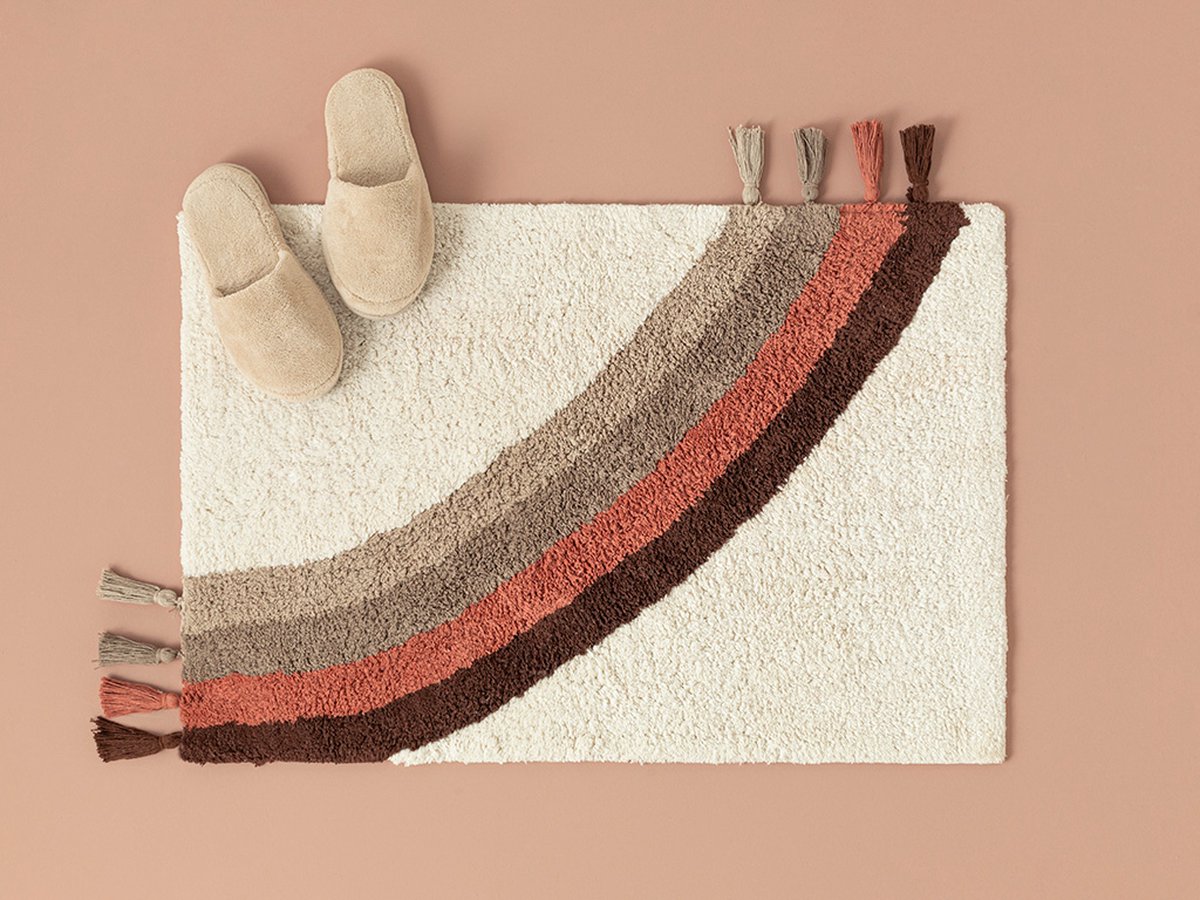English Home badmat - 60x90 cm - Beige Rood
