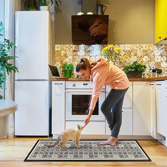 Keukenloper 40 x 60 40 x 120 cm, wasbaar antislip PVC-tapijt voor de keuken, 2 stuks