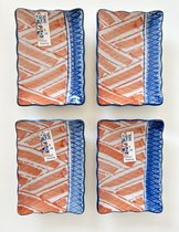 Sushi schaaltje motief A (10,5 cm x 7,5 cm) - set van 4 stuks
