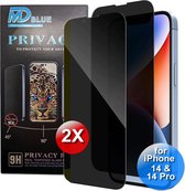 Privacy Screenprotector geschikt voor iPhone 14 Pro - Privacy 9H Glas Screenprotector - 2 stuks