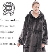 Q- Living Hoodie Blanket - Snuggie - Snuggle Hoodie - Couverture polaire avec manches - 1450 grammes - Grijs
