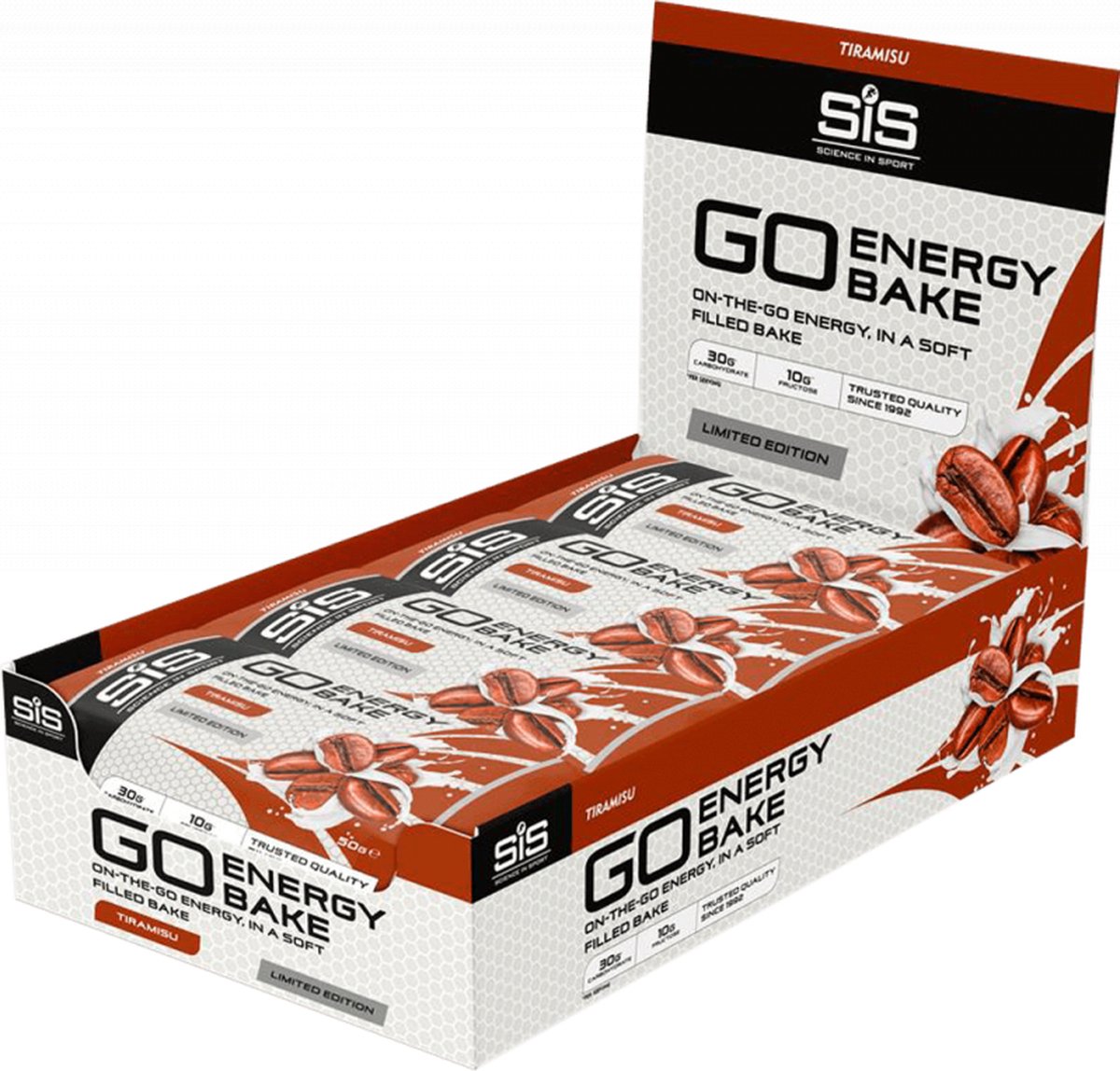 Goedkoopste Science in Sport - SIS GO Energy Bake Bar - Tiramisu Smaak - Energiereep - 30g Koolhydraten & 10g Fructose - 12 x 50 gram