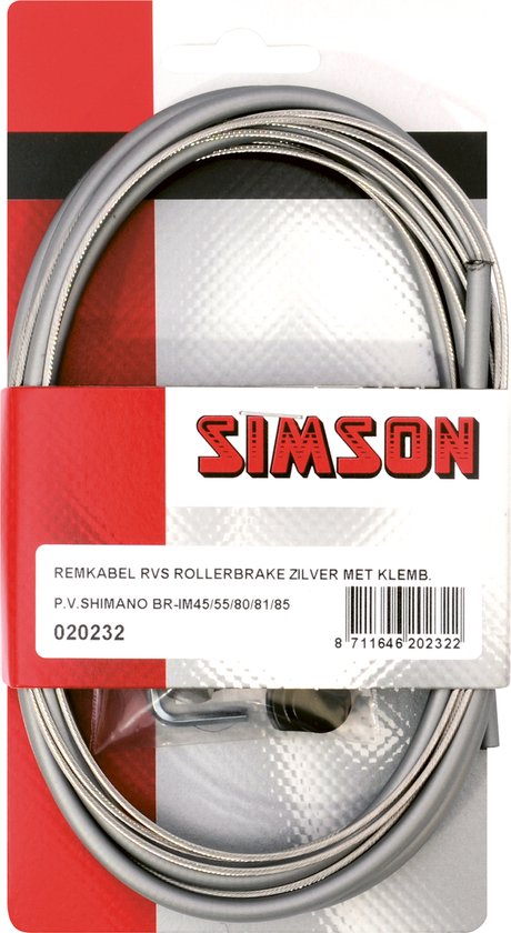 Simson Remkabel Shimano Rollerbrake RVS Zilver