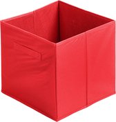 Urban Living Opbergmand/kastmand Square Box - karton/kunststof - 29 liter - rood - 31 x 31 x 31 cm - Vakkenkast manden