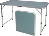 Sunnydays camping tafel - aluminium - opvouwbaar - blauw - L120 x B60 x H67 cm - Bijzettafels