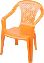Sunnydays Kinderstoel - oranje - kunststof - buiten/binnen - L37 x B35 x H52 cm - tuinstoelen