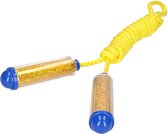 Springtouw - met kunststof handvatten - geel/goud - 210 cm - speelgoed