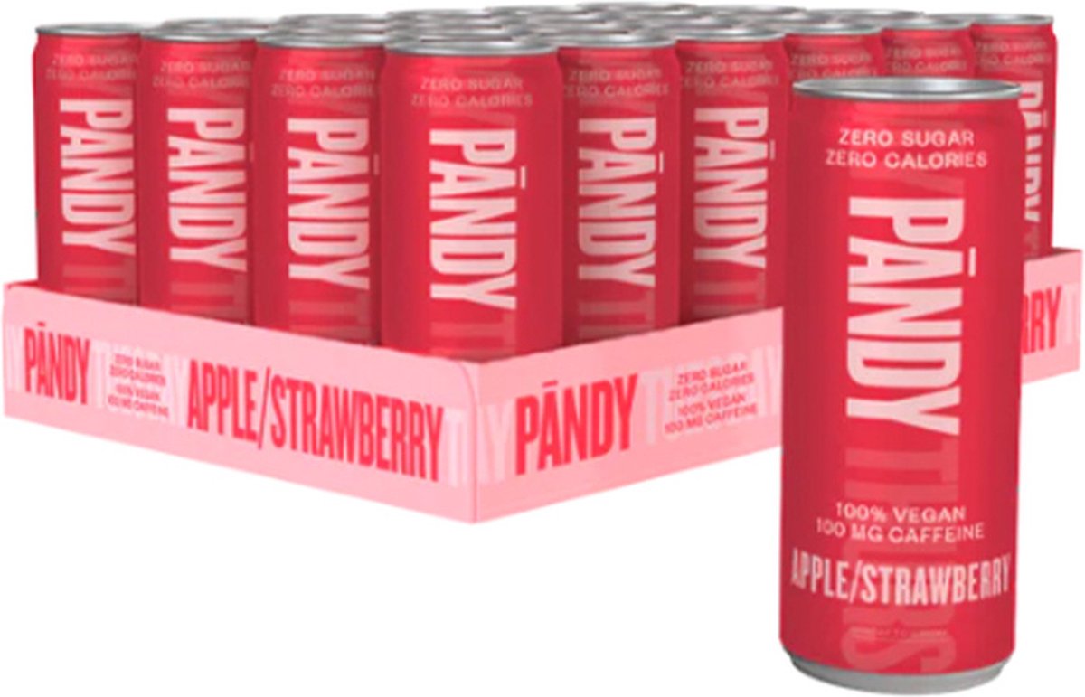 Pandy | Low Calorie Energy Drink | Apple Strawberry | 24 Stuks | 24 x 330ml
