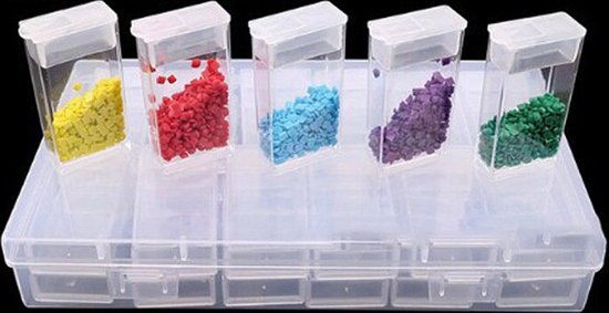 Diamond painting - Opbergdoos - Rechthoek Box Case - Met 24 Tic Tac doosjes