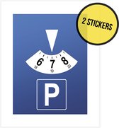 Pictogram/ sticker | Parkeerschijf | 19 x 25 cm | Beperkt parkeren | Disque de stationnement | Parking klanten | Herinnering | Voor binnen en buiten | 2 stuks