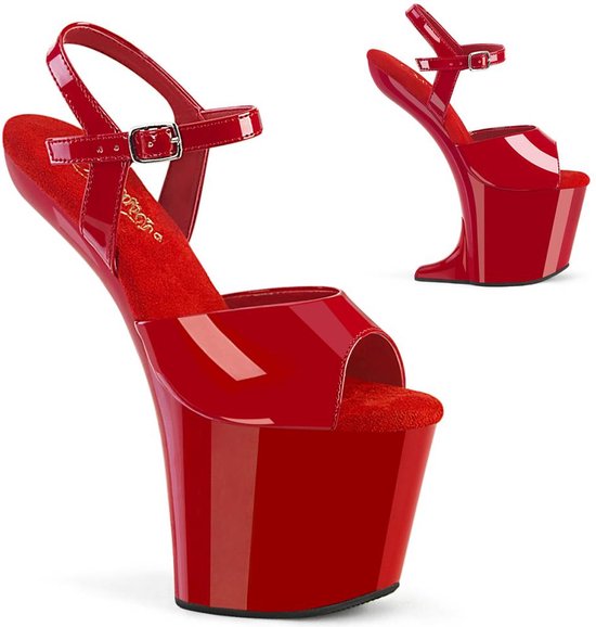 Pleaser - CRAZE-809 Sandaal met enkelband, Paaldans schoenen - US 13 - 44 Shoes - Rood