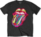 The Rolling Stones - Sixty Brushstroke Tongue Heren T-shirt - 2XL - Zwart