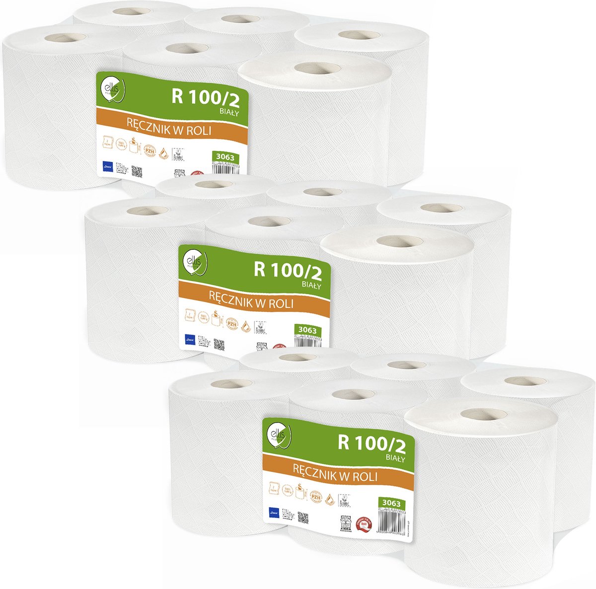 Goedkoopste ELLIS Ecoline - Duurzaam tweelaags gerecycled papieren handdoekjes / 18 rollen