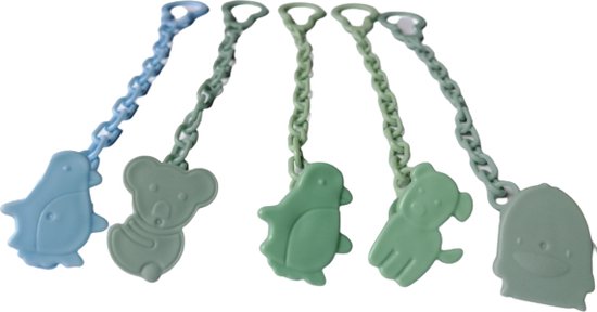 CLDY Fopspeenketting voor baby's, fopspeenketting voor jongens, stoffen fopspeenketting, bekerhouder voor kinderwagen, babydrager, autostoel, fopspeenband (4 stuks