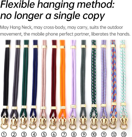 Sulada PhoneLanyard / PhoneStrap / Cordon réglable et détachable avec lot de montage Rouge