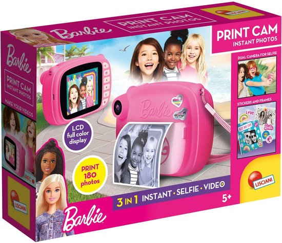 Lisciani - Barbie - instant Print camera voor kids- Roze