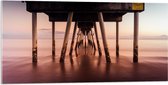 Acrylglas - Pier - Strand - Zee - Zand - 100x50 cm Foto op Acrylglas (Met Ophangsysteem)