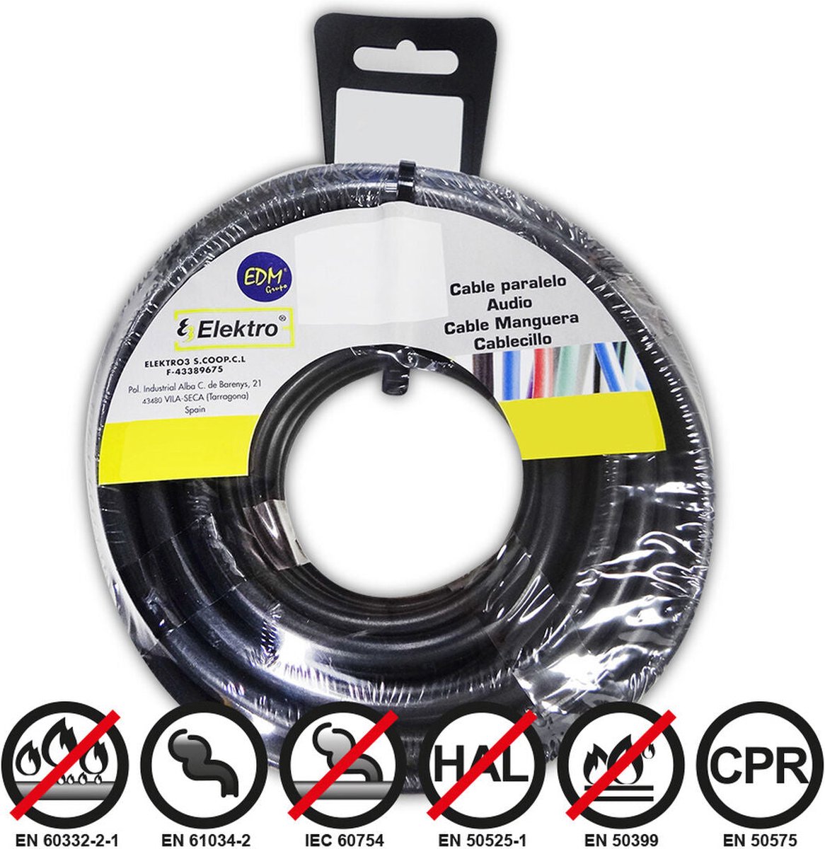 Kabel voor Parallele Interface EDM 28506 Zwart 50 m