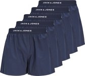 Jack & Jones Wijde Boxershorts JACSOLID 5-Pack Navy Blauw - Maat XL - Losse boxershort heren