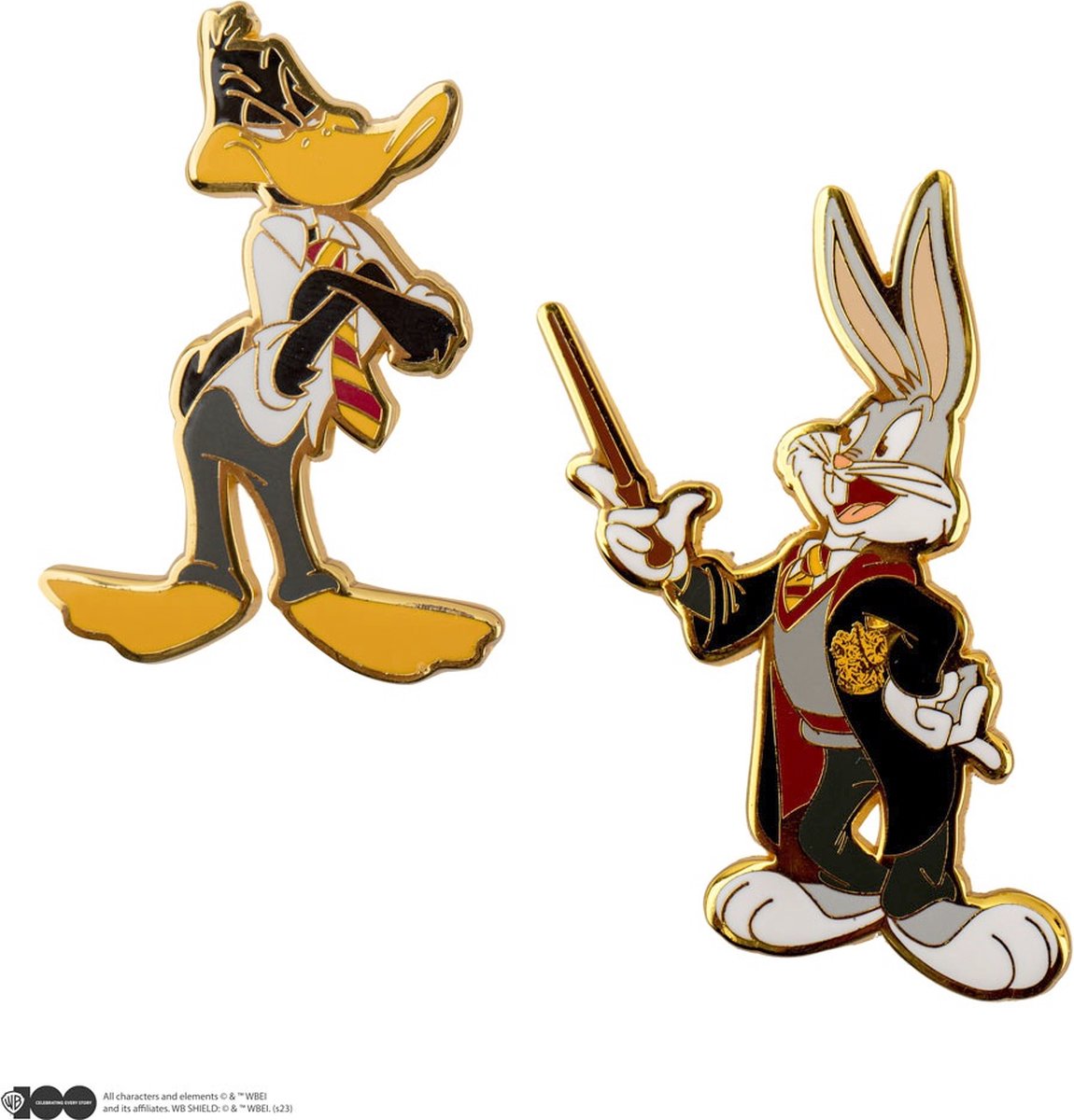 Cinereplicas Looney Tunes - 2Pack Bugs Bunny & Daffy Duck at Hogwarts Pin - Multicolours