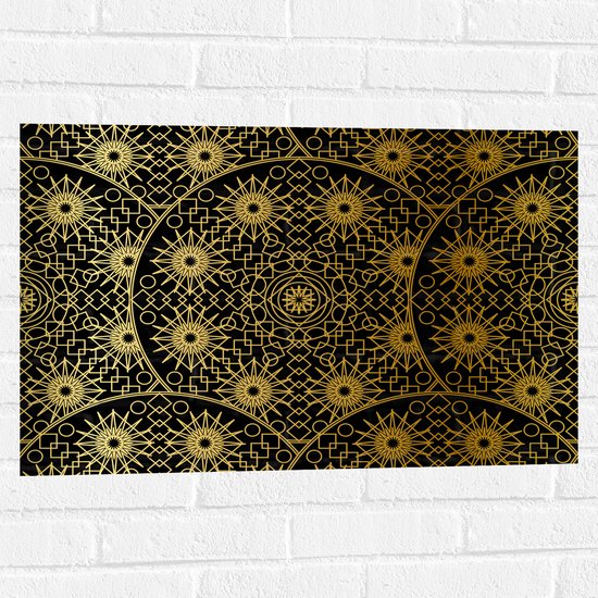 Muursticker - Borden met Gouden Geometrische Print - 75x50 cm Foto op Muursticker