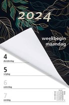 MGPcards - Weekblok (met Wire-O binding) 2024 - Week begint op Maandag - Bladeren - Groen