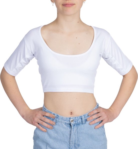 ConfidenceForAll® Teens Top - Dames Anti Zweet Topje met pads - Wit