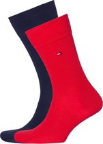 Tommy Hilfiger Classic Socks (2-pack) - herensokken katoen - rood en blauw - Maat: 47-49