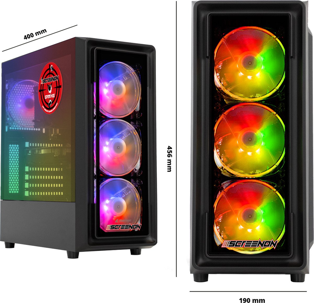 ScreenON - Game Computer / Gaming PC - Ryzen 7 - 1TB M.2 SSD - 32GB RAM - RTX 4060 - Game PC TX46280 - Windows 11 — afbeelding 2