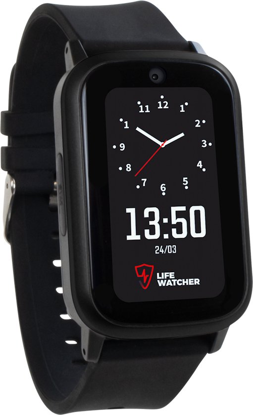 Lifewatcher Senior 4G Zwart Alarmeringshorloge / Alarm Horloge met Alarmknop - Met GPS tracker en WiFi - Alarmhorloge - Alarm Polsband Armband - Alarm met Belfunctie en App