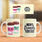 Mok Caffe Caffe - Cute - Gift - Cadeau - Food - Friends - Best Friends - vriend - vrienden - beste vrienden - Eten - Burger - Fries - Donuts - Coffee