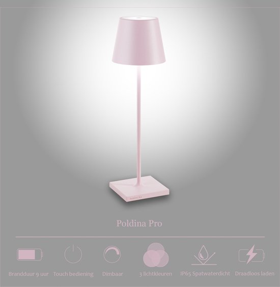 Zafferano Poldina Pro Tafellamp – Oplaadbare LED Lamp IP54 Binnen En Buiten