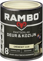 Rambo Pantserlak Deur & Kozijn Hoogglans Dekkend - Goed Reinigbaar - Crèmewit - 0.75L