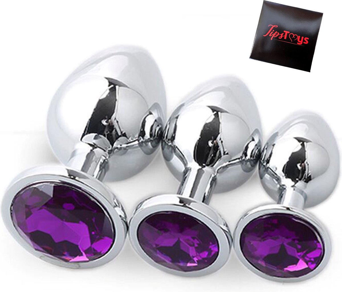 Goedkoopste TipsToys Anaal Buttplug Set - Seksspeeltjes voor Koppels Paars