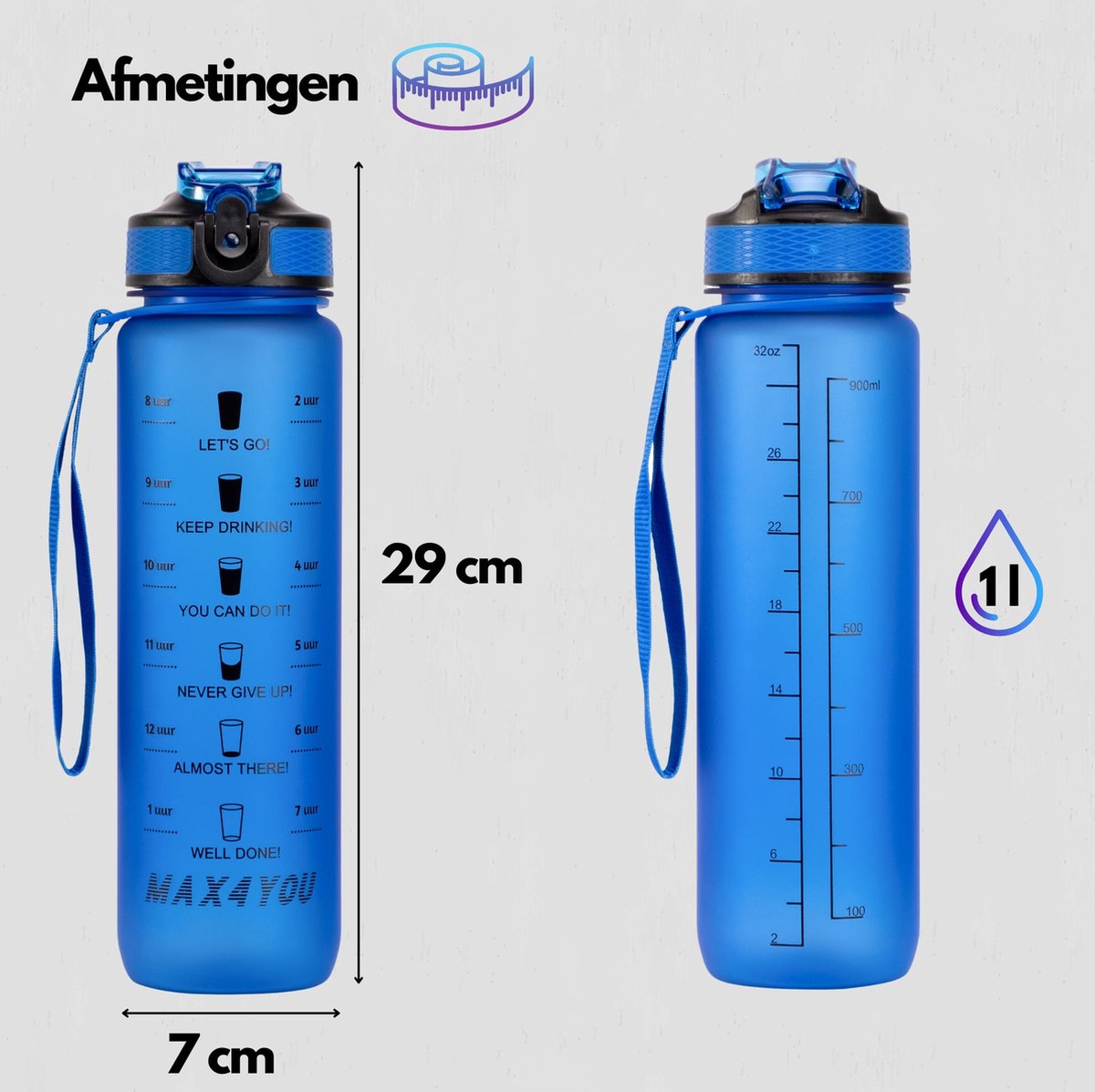 Gourde,Bouteille d'eau avec paille, bouteille d'eau de 1 litre pour enfants, filles, garçons