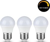 Proventa Dimbare LED Lampen E27 bol - Dimbaar naar extra warm wit - 5.5W/40W - 3-pack