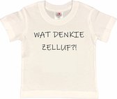 Rotterdam Kinder t-shirt | WAT DENKIE ZELLUF?! | Verjaardagkado | verjaardag kado | grappig | jarig | Rotterdam | Feyenoord | cadeau | Cadeau | Wit/zwart | Maat 86/92
