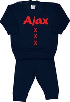 La Petite Couronne Pyjama 2-Delig "AJAX XXX" Unisex Katoen Zwart/rood Maat 56/62
