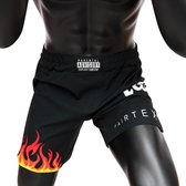 Fairtex AB12 Burn Board Shorts - MMA Shorts - zwart/oranje/geel - maat M