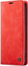 Casemania Hoesje Geschikt voor Samsung Galaxy S23 Plus Crimson Red - Portemonnee Book Case