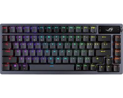 ASUS ROG Azoth - Toetsenbord - Bedraad, draadloos - Qwerty - US lay-out - TKL - USB 2.0 - bluetooth 5.1 - 2.4GHz - gunmetal