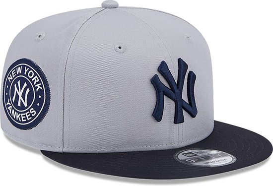 New York Yankees Cap - Team Side Patch - Limited Edition - Maat M/L Verstelbaar - Snapback - 9Fifty - Grijs - New Era Caps - NY Pet Heren - NY Pet Dames - Petten