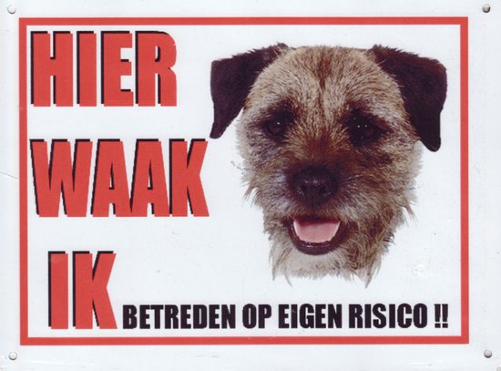 Aluminium Waakbord Border Terrier