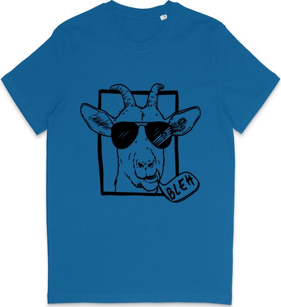 T Shirt Grappige Geit - Heren en Dames T Shirt - Blauw - 3XL