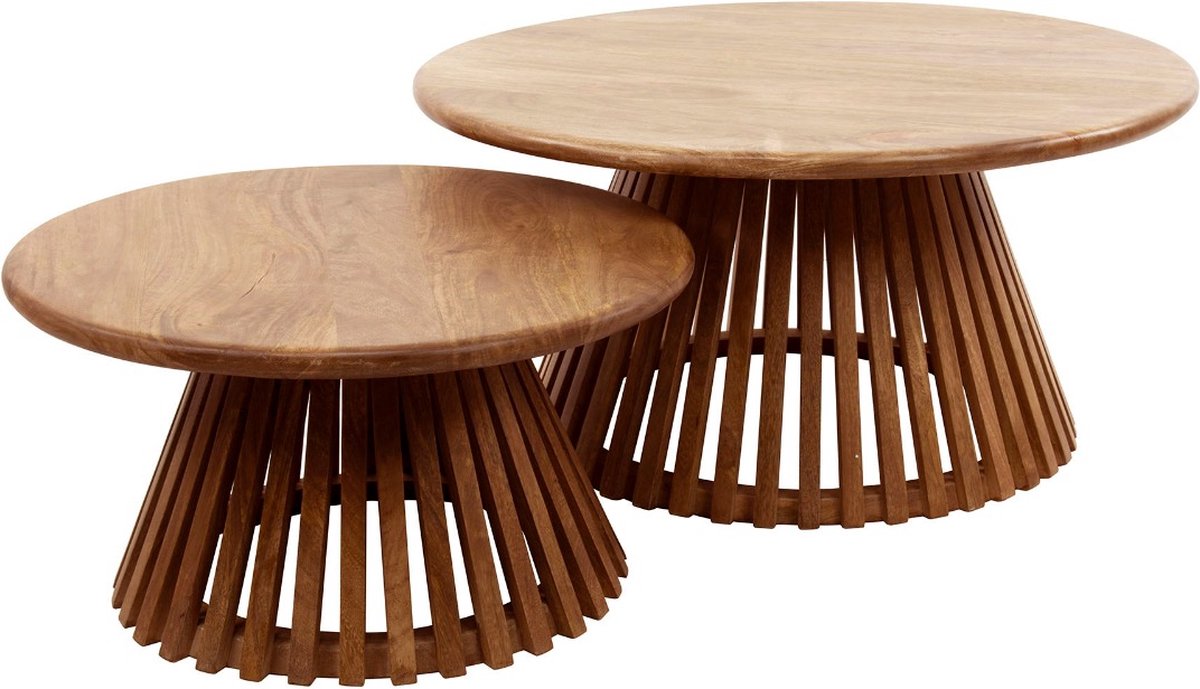 AnLi Style Salontafel set/2 tweak conisch Massief mango zandkleur