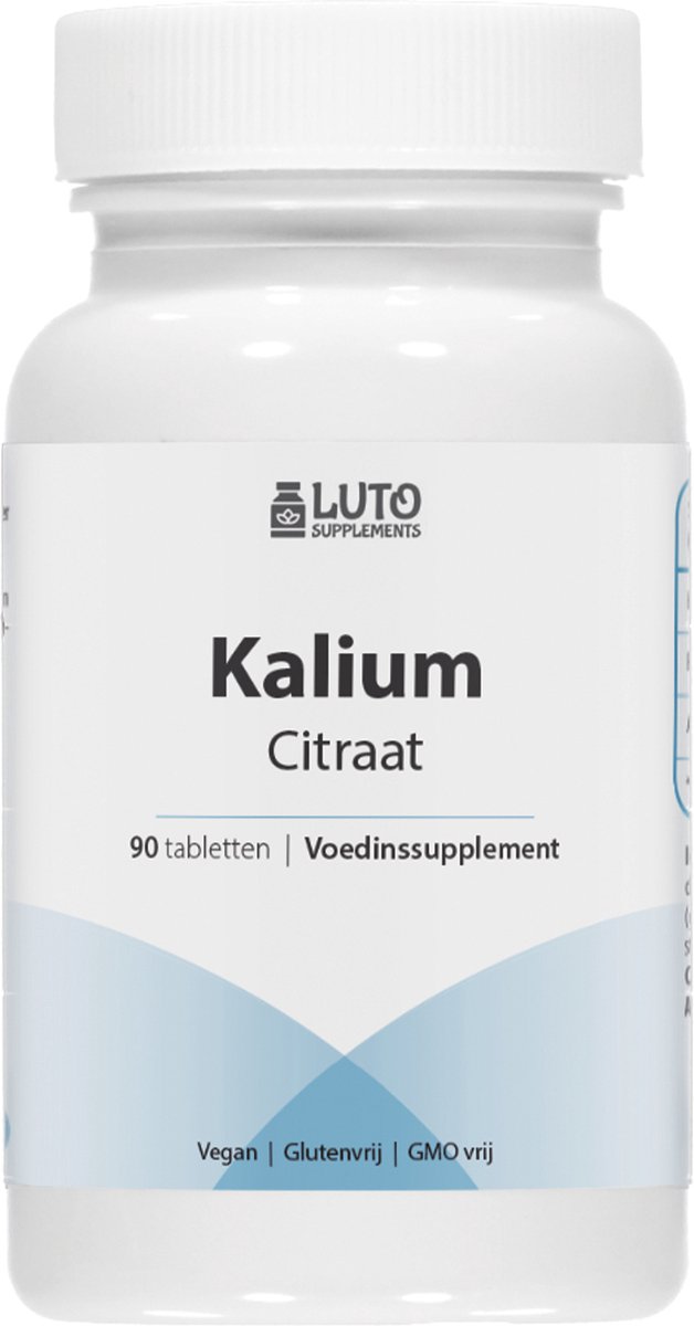 Kalium Citraat - Met Fruit & Groente Extract voor natuurlijke bron van Kalium - 392 mg elementair Kalium - 90 tabletten - Luto Supplements - LUTO Supplements
