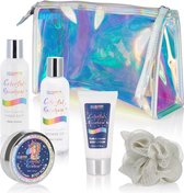 BRUBAKER Cosmetics 6-Delige Eenhoorn Schoonheidsset - Cadeautip - Cadeau Idee -Kleurrijke Regenboog met Vanille Lavendel Geur in een Toillettas - Moederdag cadeautje