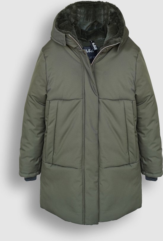 Manteau d'hiver long avec capuche Filles - Belvina - Vert armée